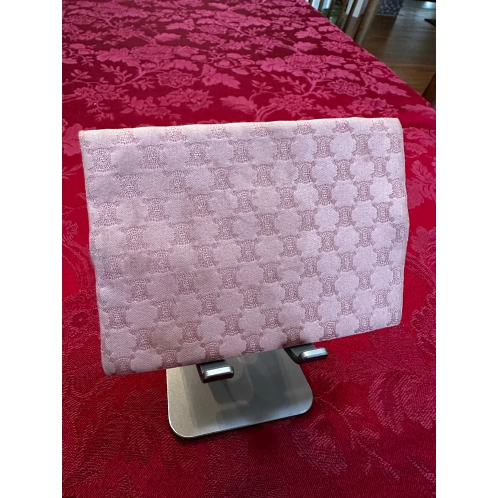 Celine Pink Canvas Monogram & Silver Hardware Tissue Holder